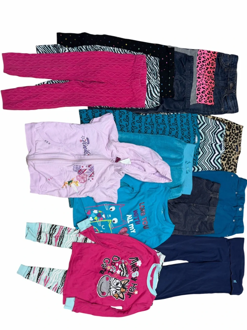 Girls 17 Piece Reseller Clothing Lot Sizes 4–6/7 Jeans Leggings Tops